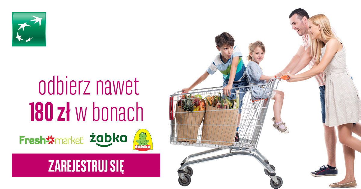 BGŻ BNP Paribas - konto z żabką i bon do 180 zł