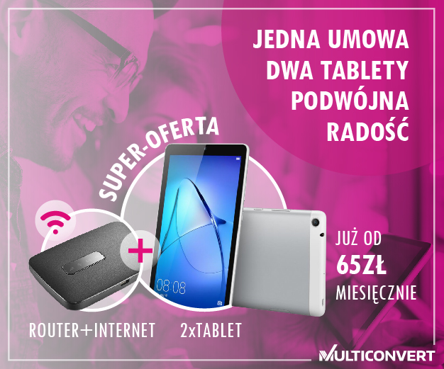 Dwa Tablety huawei MediaPAd T3 + Router + Internet