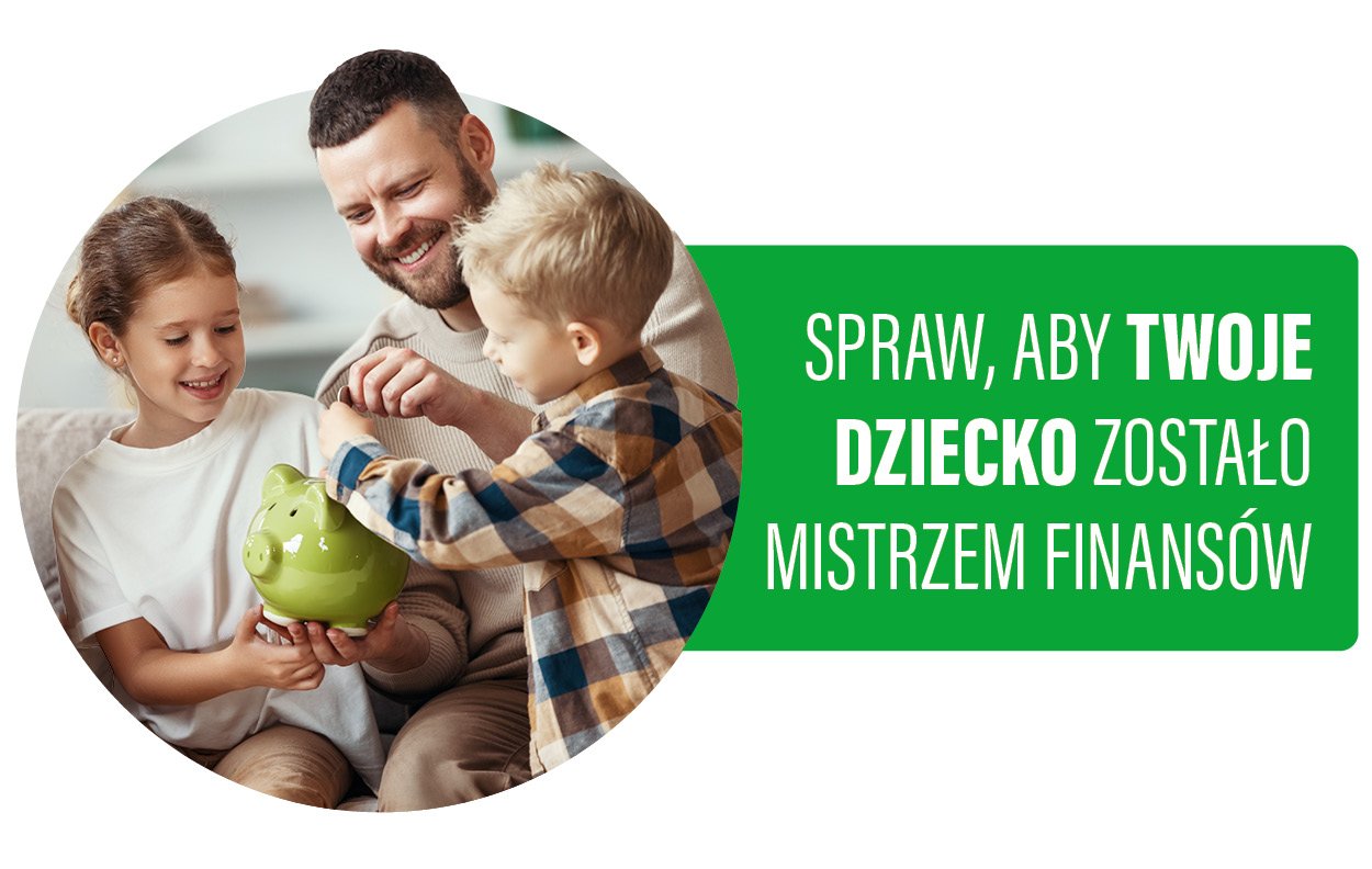 Dzieci wkładają pieniądze do skarbonki.