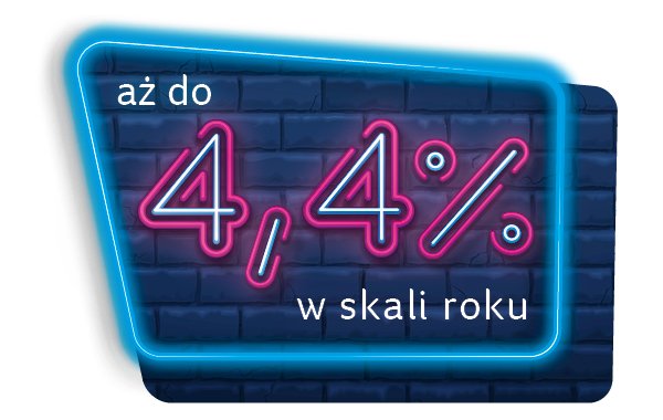 Lokata aż do 4,4% w skali roku.